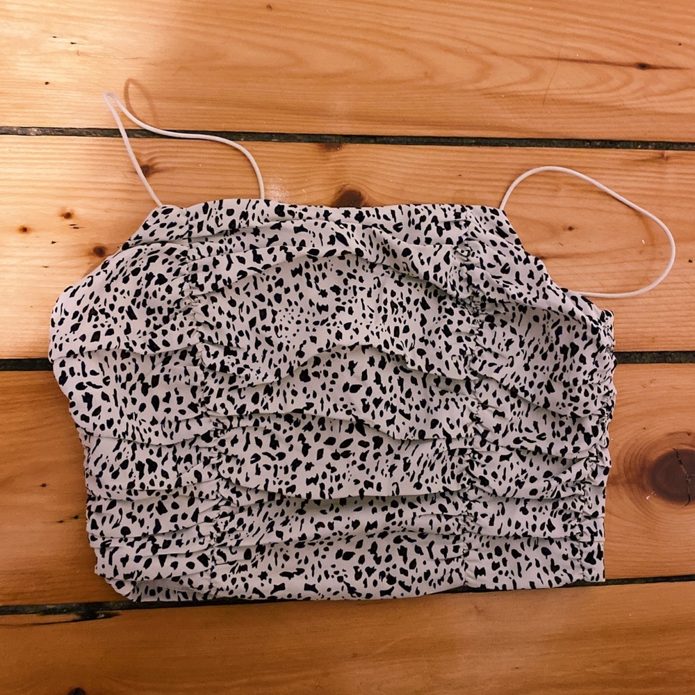 LA Hearts Cheetah Cropped Tank Spaghetti Straps